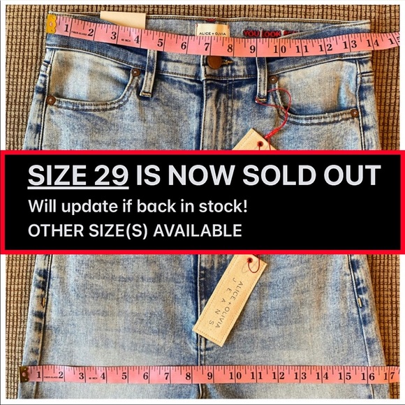 Alice + Olivia Beautiful High Rise Wide Leg Front Seamed Bell Jeans Pant - Picture 11 of 16